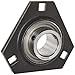 Browning SSF3TS-119 Light-Duty Flange Unit, 3 Bolt, Triangular Flange, Setscrew Lock, Non-Relubricatable, Contact and Flinger Seal, Stamped Steel, Inch, 1-3/16" Bore, 3-9/16" Bolt Hole Spacing Width, 3-11/16" Overall Width