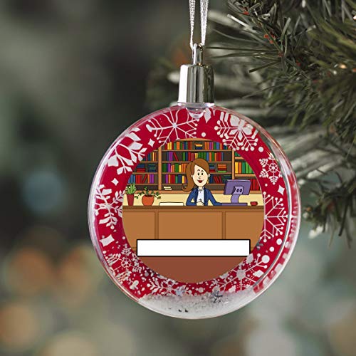 PrintedPerfection.com Personalized StoryLine Cartoon Caricature Snow Globe Christmas Ornament: Pizza Maker - Male