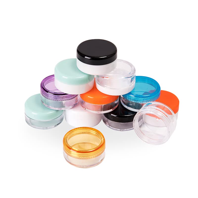 3g X 100 petit échantillon affichage bouteille bocaux Pot conteneur vide cosmétique crème conteneur pour Nail Art stockage-Chine,3g,Jaune,Plastique