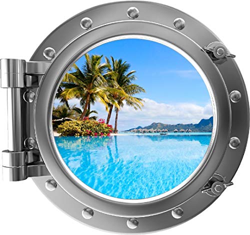 Vinilo decorativo porthole plata 30x30 cm Tahiti miniatura 1