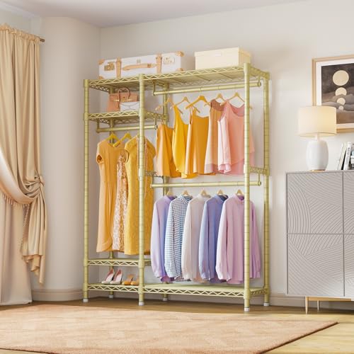 Image of VIPEK V2 Heavy Duty Clothes Rack, Metal Closet Rack Organizer, Gold