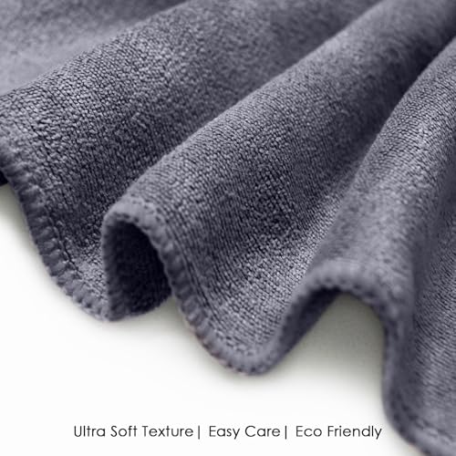 Image of HOUSSE Microfiber Face Towels | Ultra Absorbent, Odour-Free, Quick Dry 450 GSM Face Towel for Home, Gym, Travel, Running and Personal Use | 30x30 cm | Set of 4 in One Colour (Steel Grey, Pack of 4)