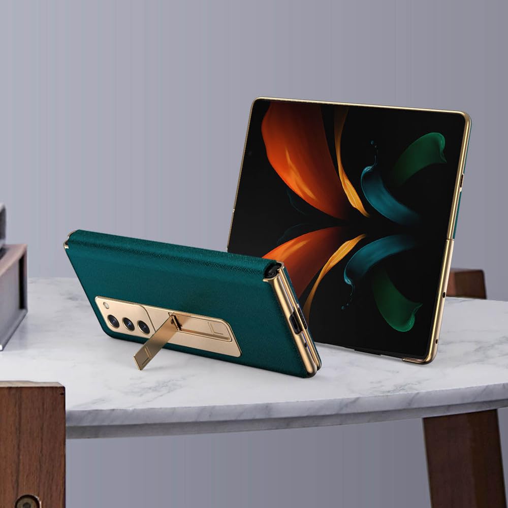 Custodia in pelle con placcatura a penna per Samsung Galaxy Z Fold 5 4 3, protezione per schermo intero, supporto magnetico, colore 4, per Samsung Z Fold 3