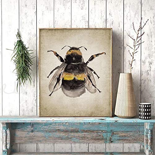 Bumblebee Aquarel Schilderij Print Insect Natuur Boerderij Muur Kunst Foto Entomologie Poster Kinderkamer Decor 40x60cm… - Image 4