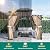 13'X10' Hardtop Gazebo, All-Weather Aluminum Frame Outdoor Canopy with Double Polycarbonate Roof, Permanent Outdoor Gazebo with Netting & Curtains for Garden, Lawns, Patio, Khaki.