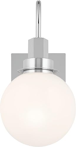 Miniatura 3 de Kichler Aplique de pared hexagonal de 11.5 pulgadas con 1 luz con cristal de ópalo en cromo, 11.5 x 9 x 5.75 pulgadas