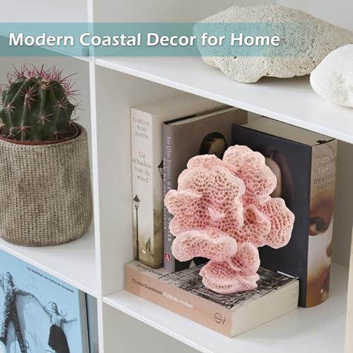 Accessoryway Blush Pink Coral Reef Decor,Modern Coastal Decor for Home: Small Faux Coral Statue for Nautical Themed Parties and Table Centerpieces -6.2" - Image 6