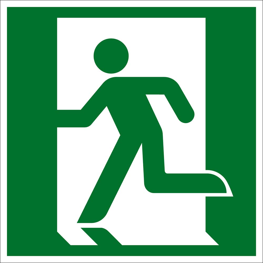 Fluchtwegschild - Rettungsweg Links - Kunststoff Selbstklebend - 40 x 40 cm