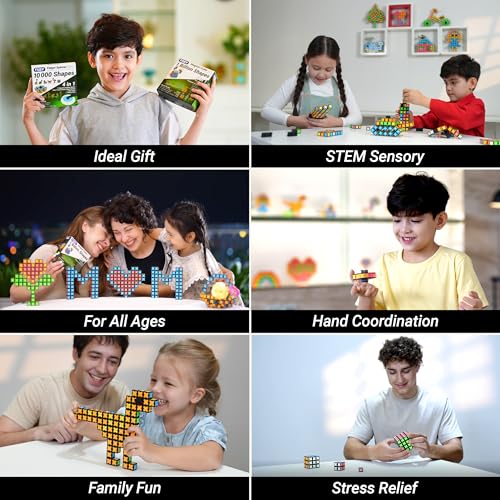 TOSY Magnet Cube 2x2 - 8 Blocks, 2in1 Toy: 2x2x2 Puzzle Cube and Customizable Infinity Cube, Glowing w/ UV Flashlight, Christmas Stocking Stuffers Gift for Kids/Grandkids, STEM Toy, 2-Pack - Image 6