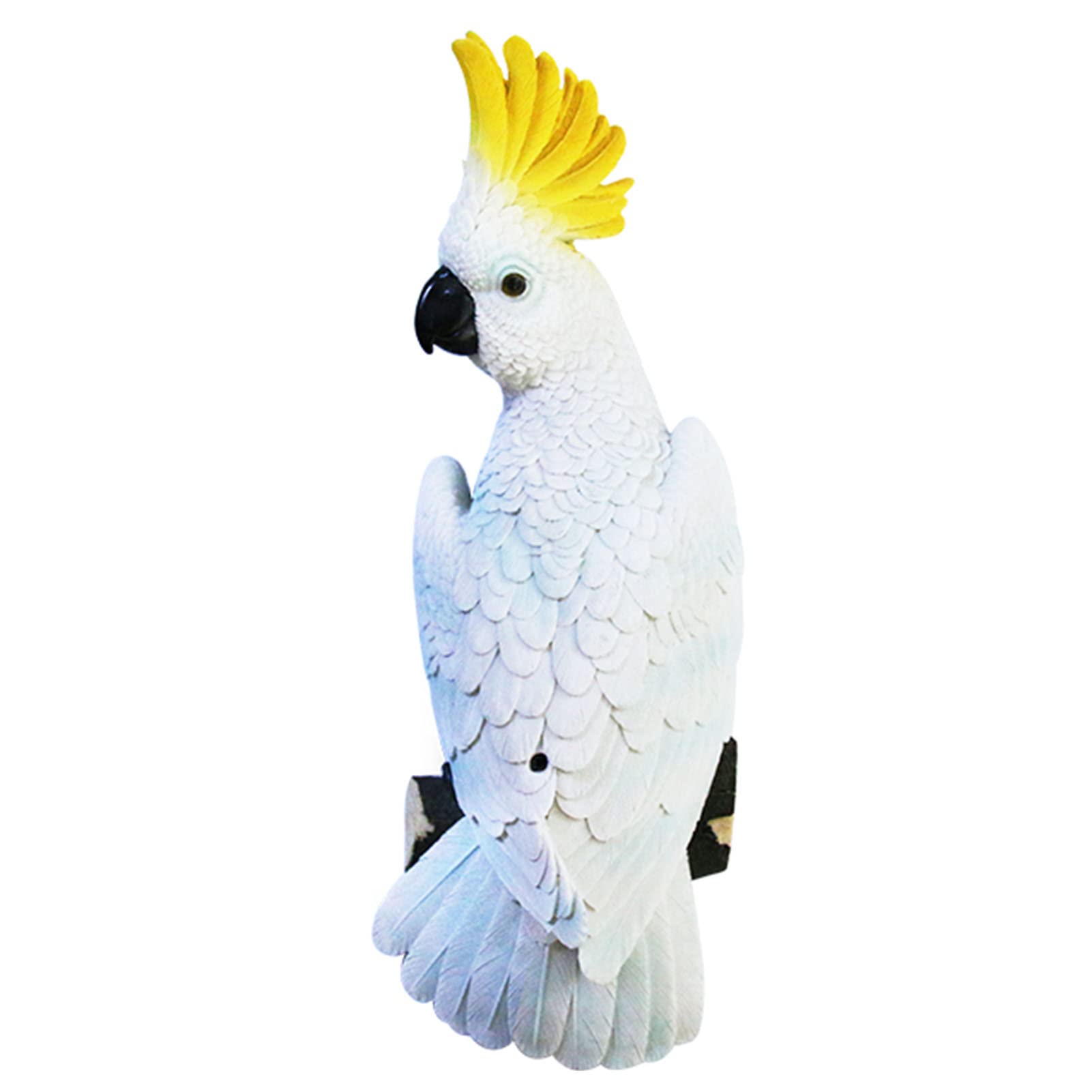 LTLCBBGarden Figurines, Parrot Will Speak Ornament Outdoor Resin Figure Tree Hanging Birds Decorative for Patio Lawn Yard Home Entryway Hallway,White