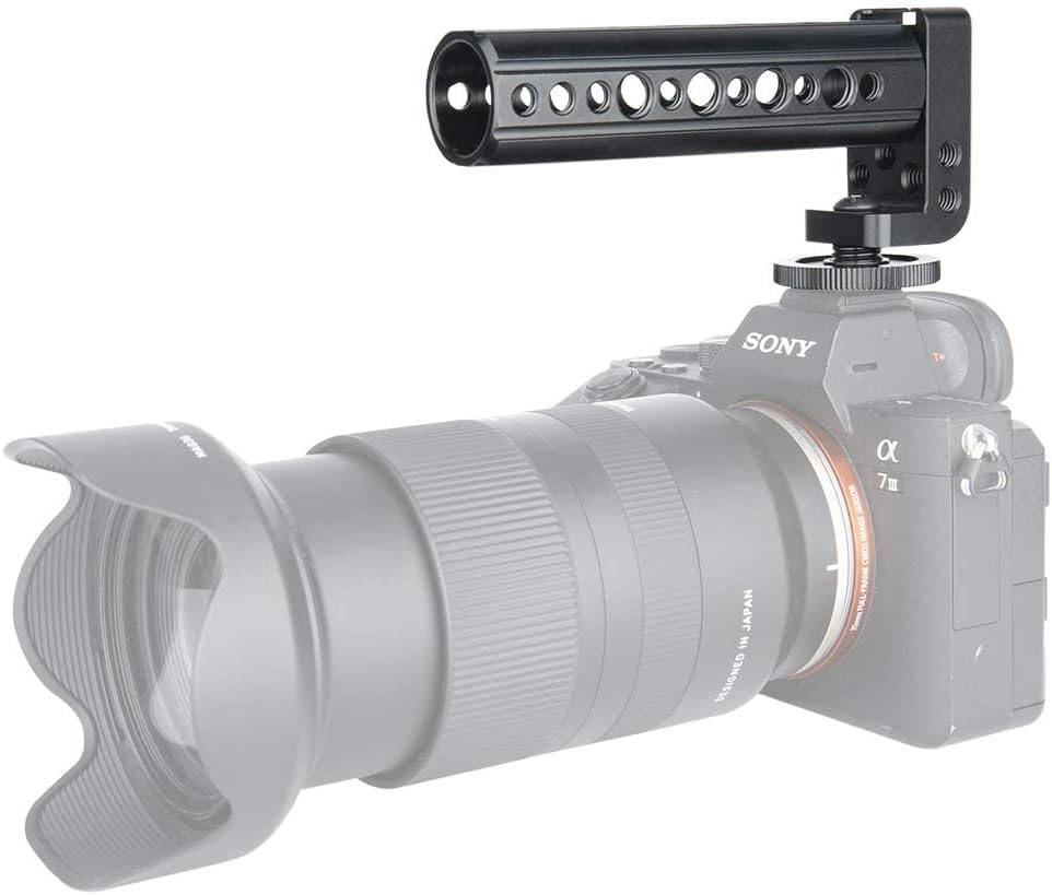 NICEYRIG Hot Shoe Top Cheese Handle Grip Mount for DSLR Camera Applicable for Panasonic GH5 GH4 Compatible with Sony A6400 A6500 A7Riii A7iii A7Sii - 086