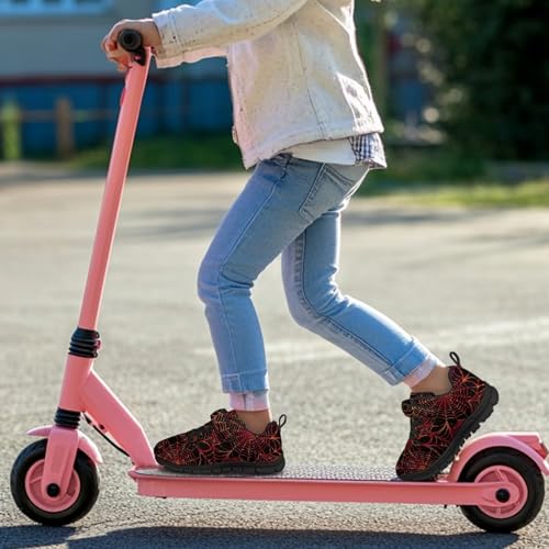 Flame Print Shoes for Boys,Big Kid Fashion Sneakers Lightweight Mesh Athletic Running Shoes with Hook and Loops4