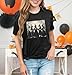 Halloween Shirts for Women Witch Shirt Vintage Spooky T Shirt Girls Will Be Girls Shirt Novelty Halloween Party Tee Tops Darkgrey