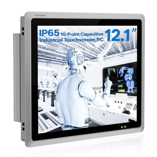 NORQIN 12,1 Pouces Panel PC Embeddé Industriel Intégré,écran Tactile Capacitif 10 Points,Ordinateur Tout-en-Un IP65,Windows 10...