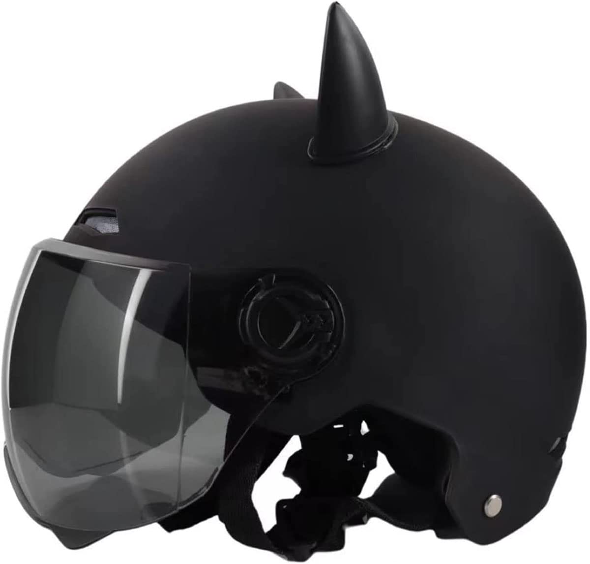 Adult Motorcycle Vintage Half Helmet With Sun Visor Cat Ear