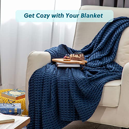 image for Bedsure Cooling Cotton Waffle Queen Size Blanket - Lightweight Breatha