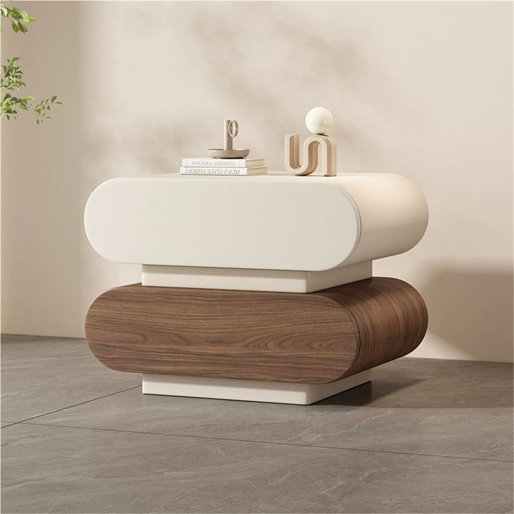 Modern nightstand with 2 Drawers, Wooden Bedside Table, Stylish End Table, Multifunctional Storage Cabinet, Suitable for Bedroom, Living Room(Brown,