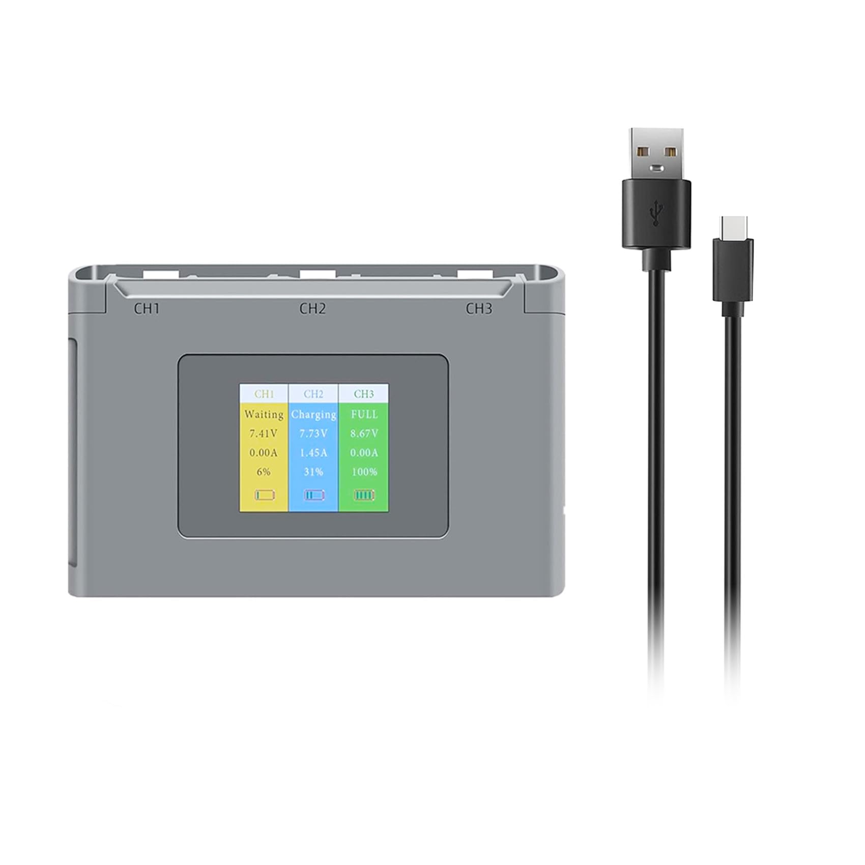 JHTC Mini 2 SE Drone Battery Charging Hub,for DJI Mini 2/SE/2 SE Drone,Check Battery Level,Charge Three Batteries in Sequence,Charger Accessories