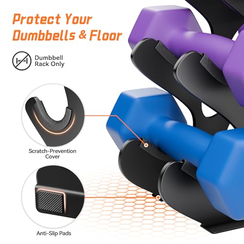 5-Tier | 4-Tier | 3-Tier Dumbbell Rack Only for Home Gym Women Dumbbell Holder with Handle Weight Racks For Free Weights Dumbbell Tower (Dumbbells Not Included) - Image 3