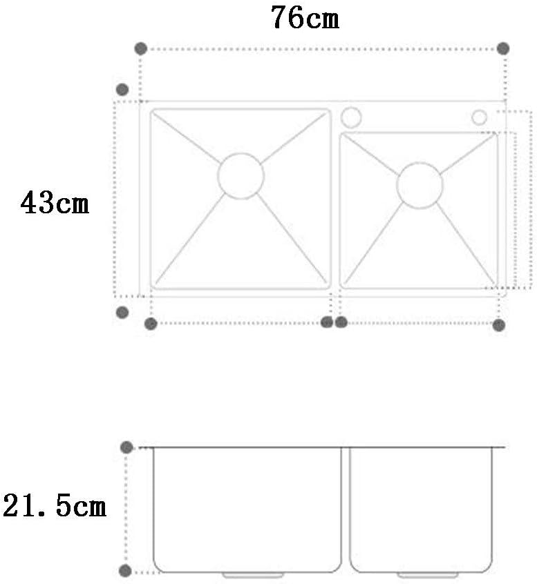Double Tank Home Sink Stainless Steel Large Capacity Sink Bar Wash Cup Container Easy to Clean Gift