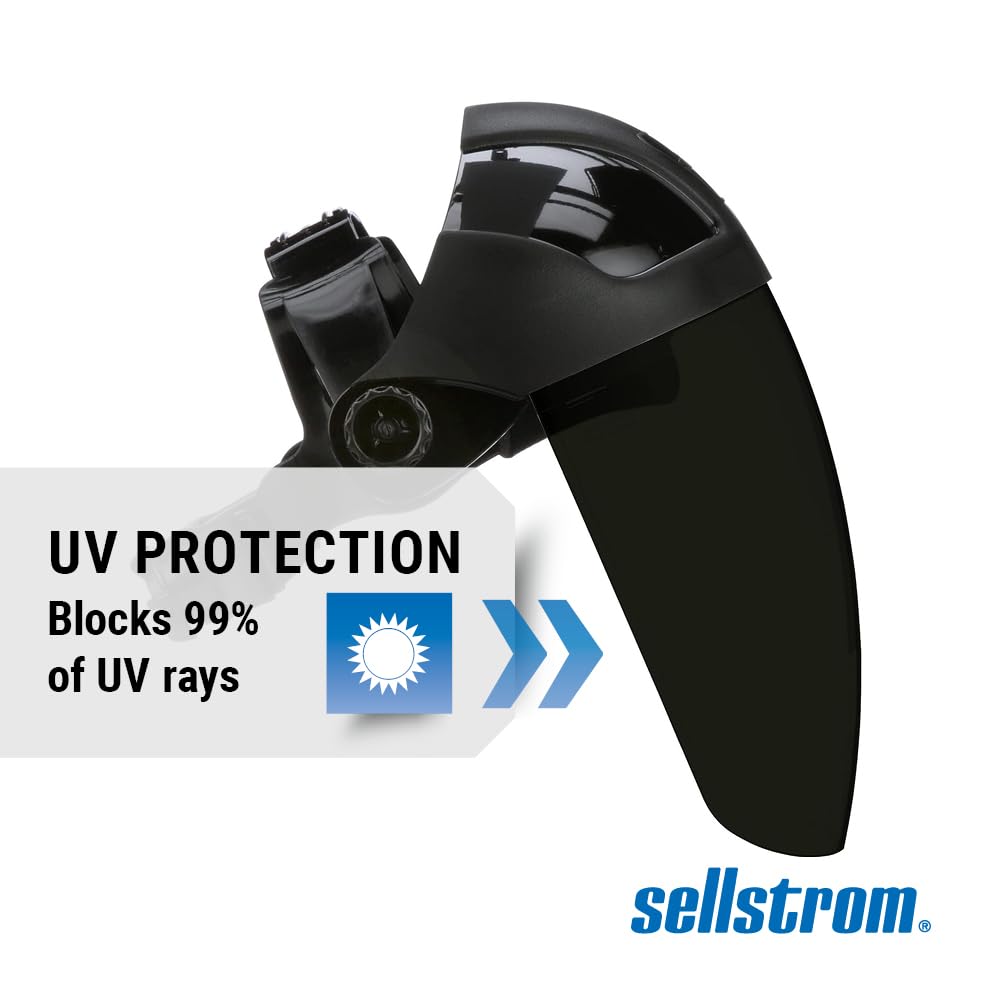 Sellstrom 32050 DP4 Standard Black Crown and Shade 5 IR Window Faceshield with Ratchet Headgear by Sellstrom