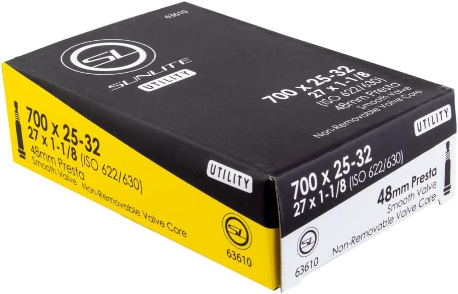 Sunlite Utili-T Presta Valve Bicycle Tubes, 700 x 25-32 / 48mm Valve
