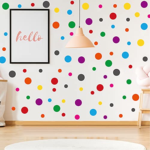 288 Pieces Polka Dots Wall Stickers Large Round Polka Dot Confetti Wall Decals Assorted Polka Dot Stickers for Baby Nursery Child Kid Boy Girl Bedroom Home Decor, 8 Sheets (Dark Color)