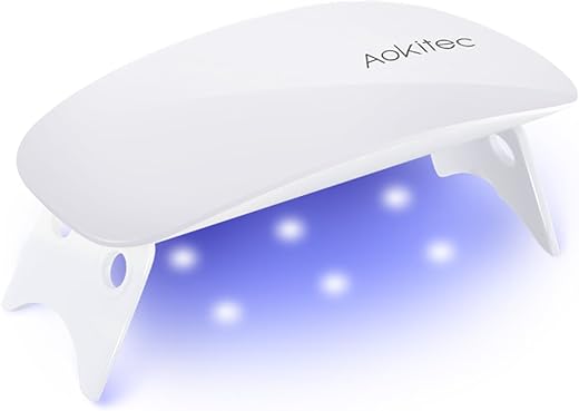 Aokitec Mini UV LED Nail Lamp, Portable Gel Light Mouse Shape Pocket Size Nail Dryer with USB Cable for all Gel Polish(White)