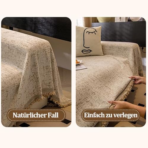 Housse de canapé protection canapé d'angle chenille 180cm