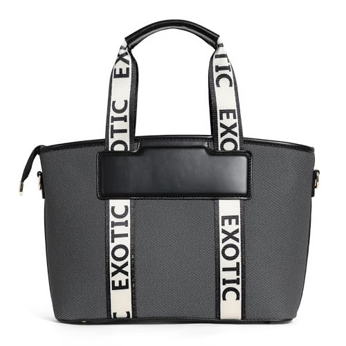Image of EXOTIC Women's Canvas Handbag with Detachable Sling Strap | Stylish Tote for Work & Everyday Use