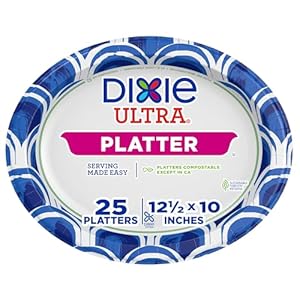 Dixie Ultra Platos de papel desechables, 10 x 12.5 pulgadas, 25 unidades, diseño duradero y resistente