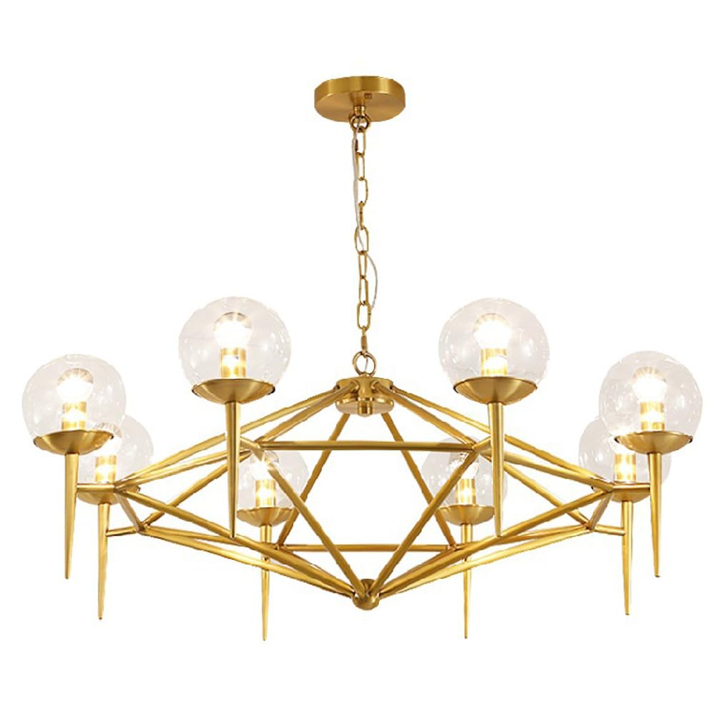 Lustre luminaires suspendus modernes 8 lumières dorées réglables hauteur