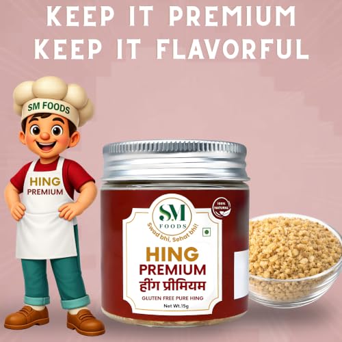 Image of SM FOODS Premium Pure Nukra Hing 15g (Pack of 3) | No Atta No Maida | Imported Premium Pure Heeng | Strong & Kadak Aroma | Gluten Free | Uncompounded | For Cooking & Digestion