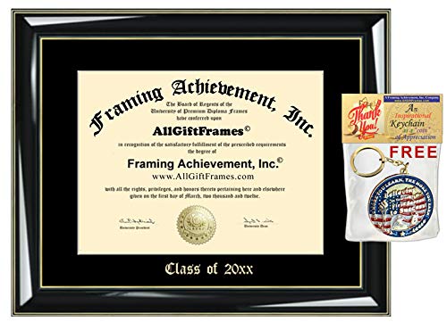 Custom Certificate Holder Personalized Emboss School Graduation Frames Diploma College Majestic Black Gold Accents Matted License Case College Degree