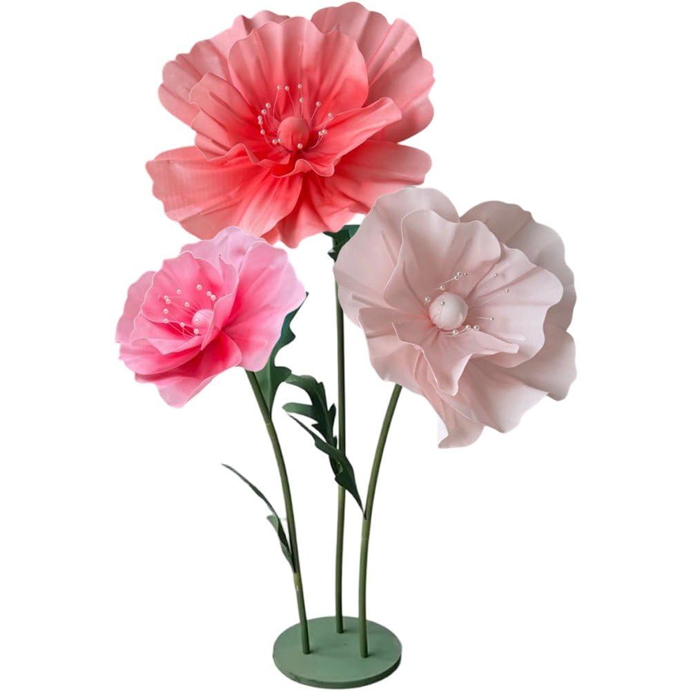 Casiler 170cm Artificial Flower with Stand, Large Floral Prop for Outdoor Garden Background Ornament Layout Decor