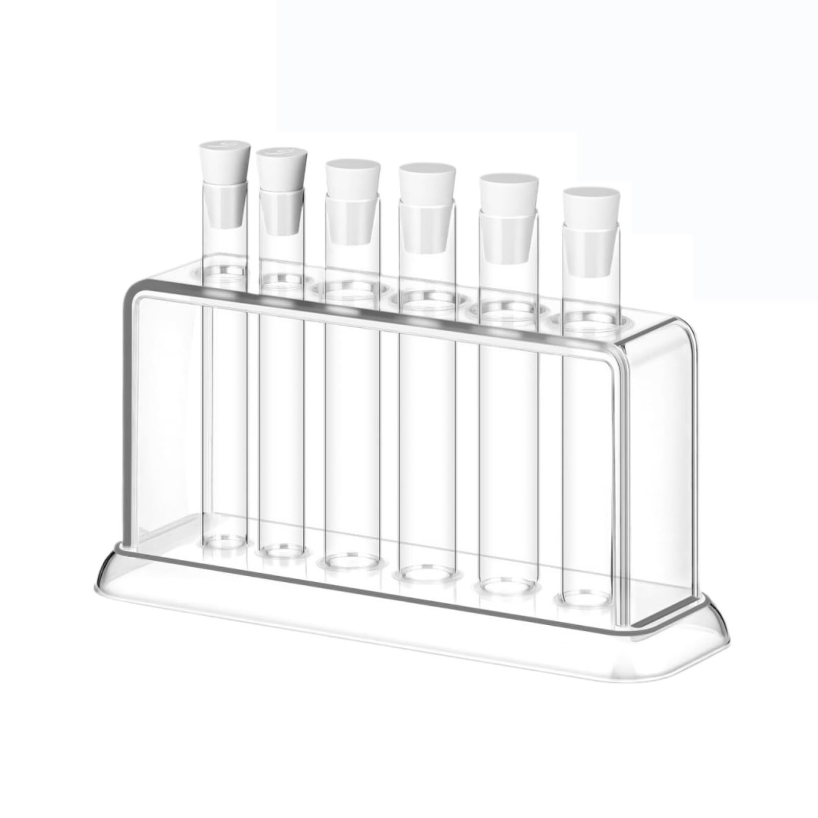 Clear Test Tube Rack for Laboratory, Classroom Scientific Lab Transparent Plastic Test Tube Rack Rectangular 6 Hole