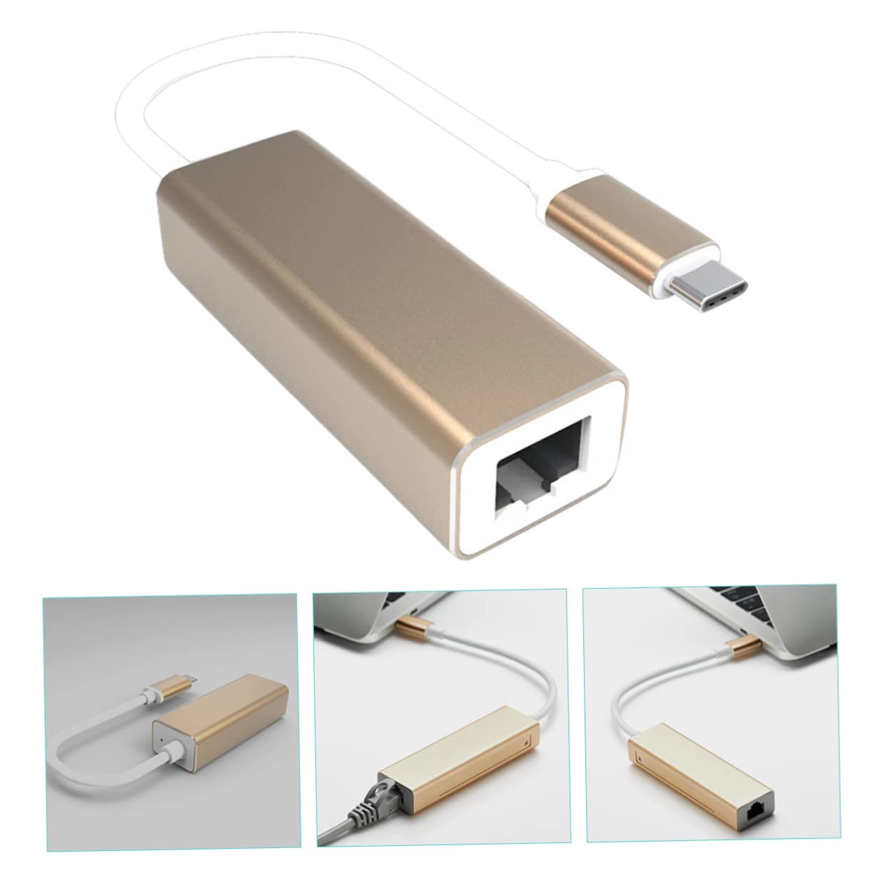 Mikikit Adaptateur Ethernet 3 Pièces Convertisseur Ethernet USB-c Adaptateur pour Accessoire Dordinateur Portable