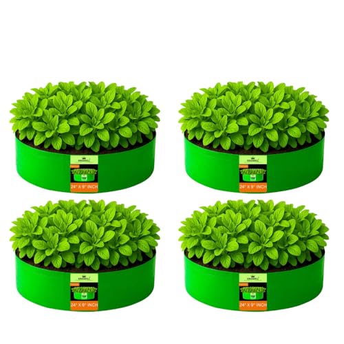 Image of Kingwell grow bags 24x9 inch pack of 4 Grow Bag For Terrace Garden Leafy Vegetable Plant Grow Bags Fruits Growing Containers For terrace Gardening