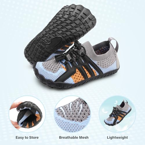 Image of Stelle Water Shoes for Kids Adjustable Laces | Quick Dry Barefoot Non-Slip Shoes with a Roomy Toe Box for Boys and Girls,Beach,Hiking,Toddler to Big Kid