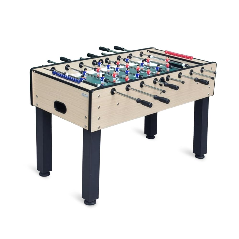 Devessport - Futbolín Denver para Exterior e Interior, Mesa de Fútbol de 5 Pies con Patas Metálicas, Barras de Acero Inoxidable 16mm y Niveladores de Altura, 140x73x89 cm