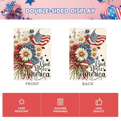 Drapeau 4 juillet extérieur double face qui ne se décolore pas - 7