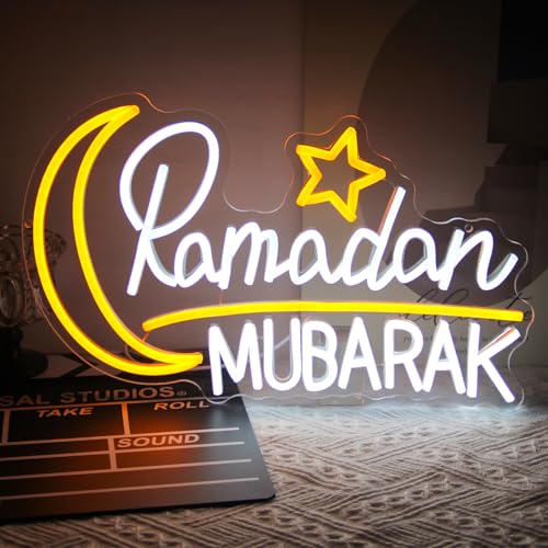 Image of Ramadan Mubarak Neon Sign Dimmable Islamic LED Light for Room Party Decor