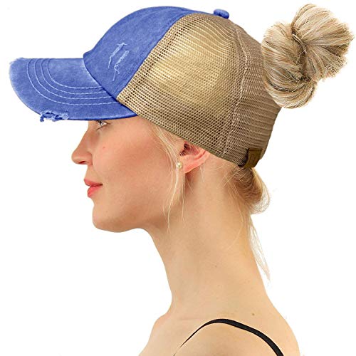 Image of C.C Ponytail Criss Cross Messy Buns Ponycaps Baseball Cap Dad Trucker Mesh Hat