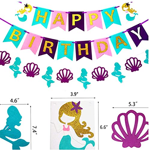 Verjaardagsdecoratie Met Happy Birthday Banner Zeemeermin Verjaardag Banner Gelukkige Verjaardag Banner Garland Voor… - Image 4
