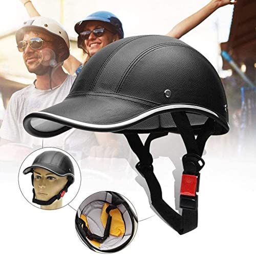 Retro Bike Helmet For Aduits, Summer Leather Half Helmet Vintage Open Face Baseball Cap Helmet For Street Bike Cruiser Moped Helmet, Dot Approved -Orange-55-62Cm #TOP4