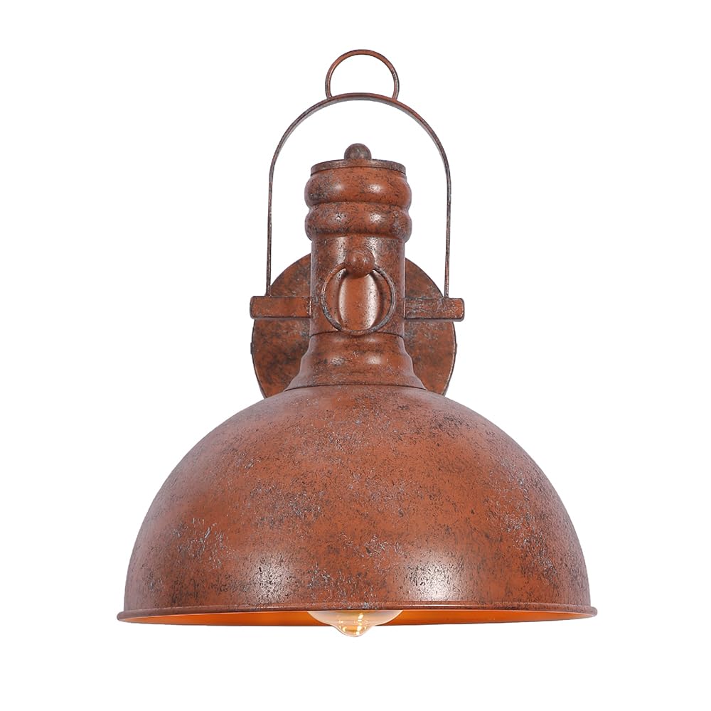 Tekled Old Brown Myhome Metal Dome Wall Light | E27 Fitting | For Bedrooms Living Rooms Study Rooms Libraries Receptions Cafes Restaurants | (Bulb Not Included)