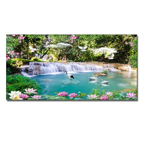 Impression pour salon sans cadre 30x60cm cygne abstrait cascade peinture sur toile moderne