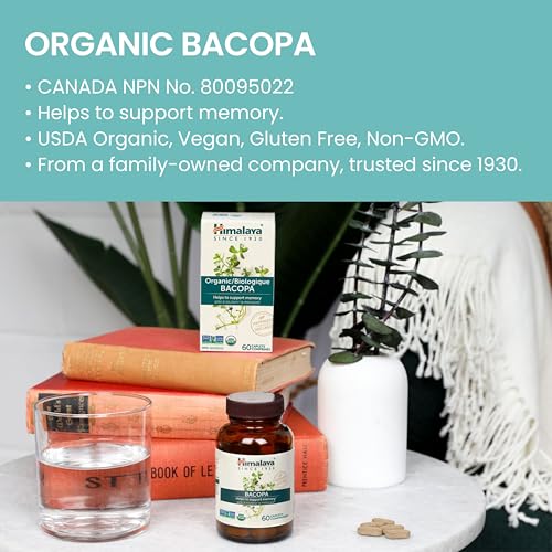 Himalaya Organic Bacopa, 60 Caplets, Helps to Support Memory, USDA Certified Organic, Non-GMO, Gluten Free Supplement, 750 mg, 2 Month Supply - Image 3