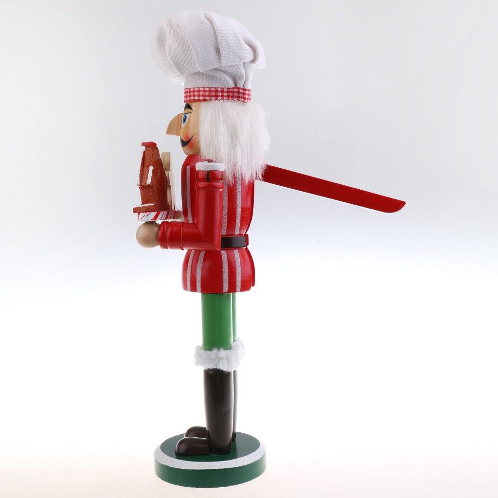 Sharplace Casses-Noix en Bois Figurine 36cm Décorations Maison Cadeau Fête pour Adulte Enfant, Chef