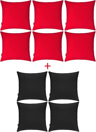 Coddsmz Paquete de 10 fundas de almohada decorativas 100% algodón, fundas de cojín cuadradas, fundas de almohada sólidas para el hogar, cama, sofá,